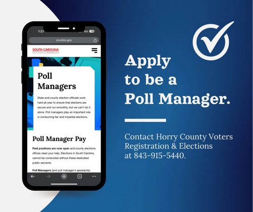 Image of phone with an ad for poll managers