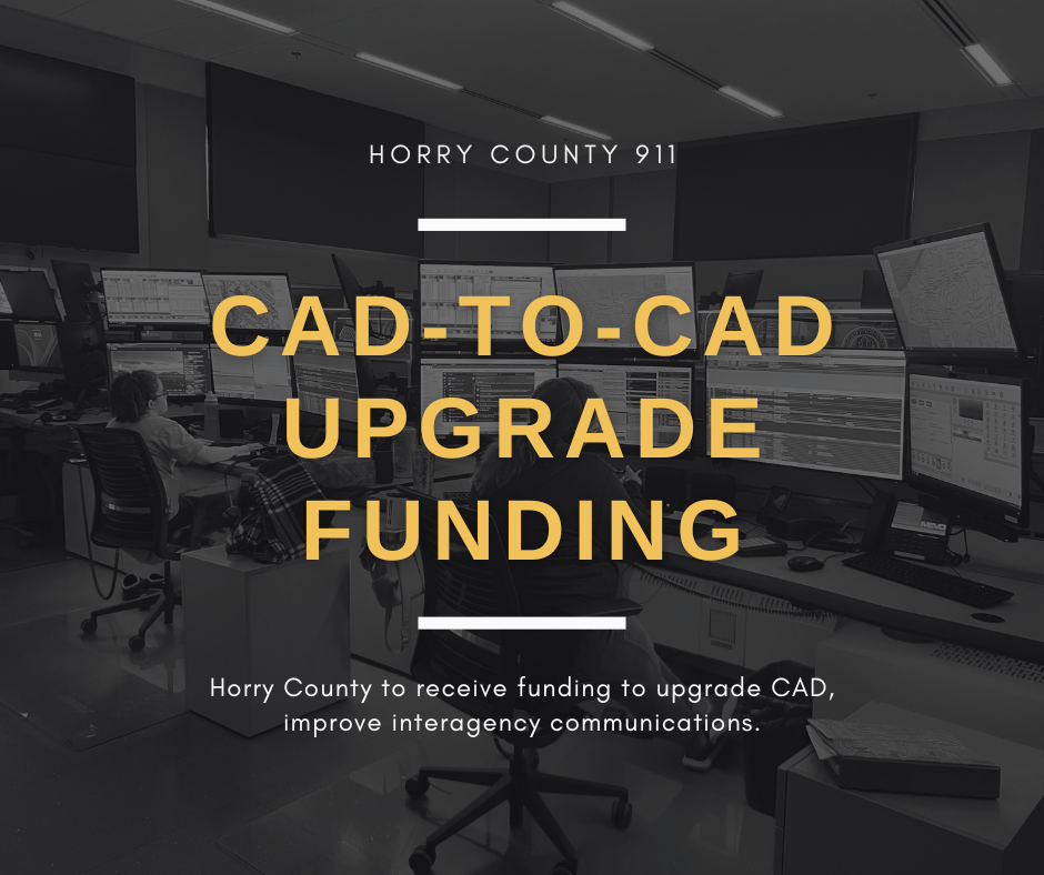 Horry County receives CAD-to-CAD upgrade funding.