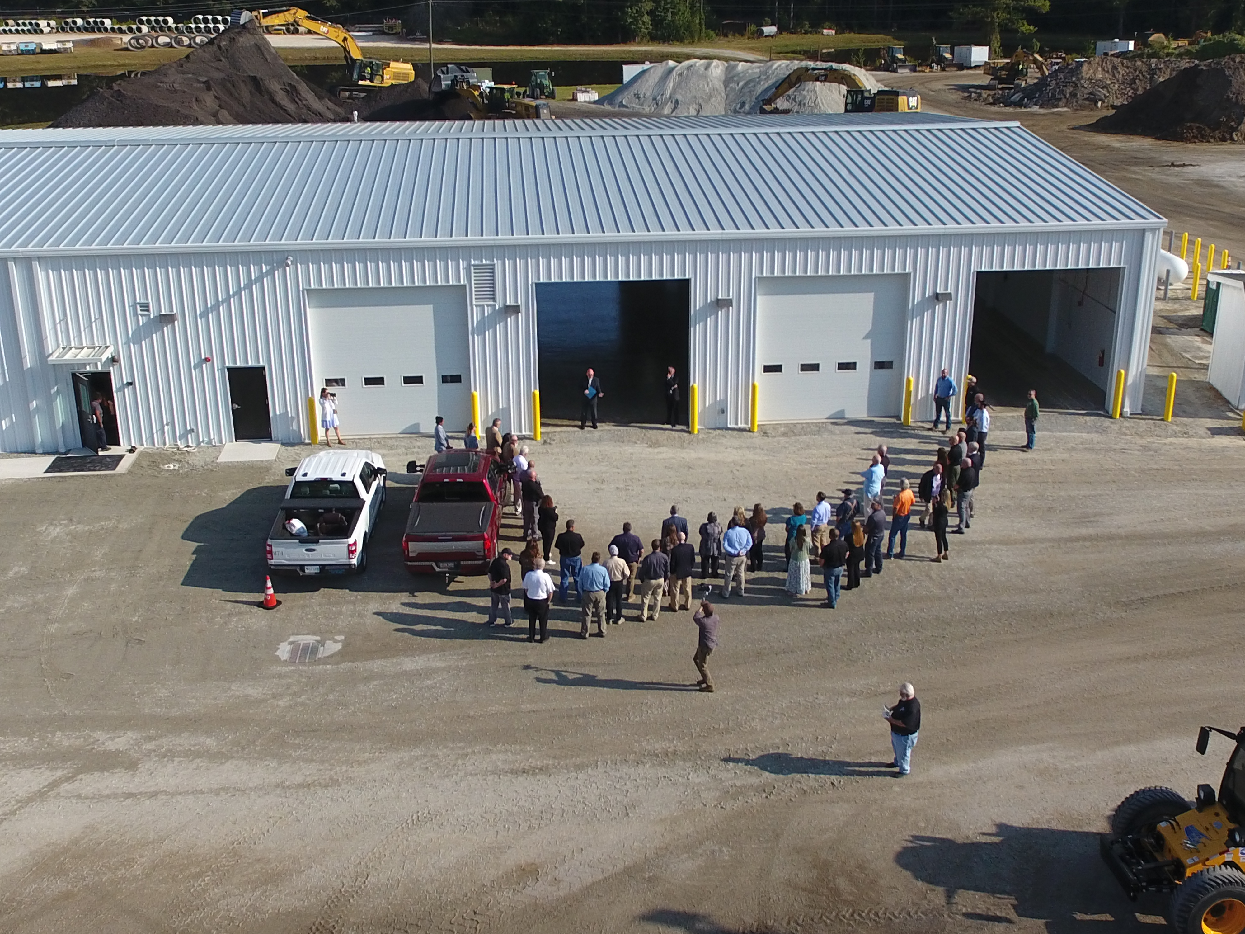 Aerial view of ribbon cutting event