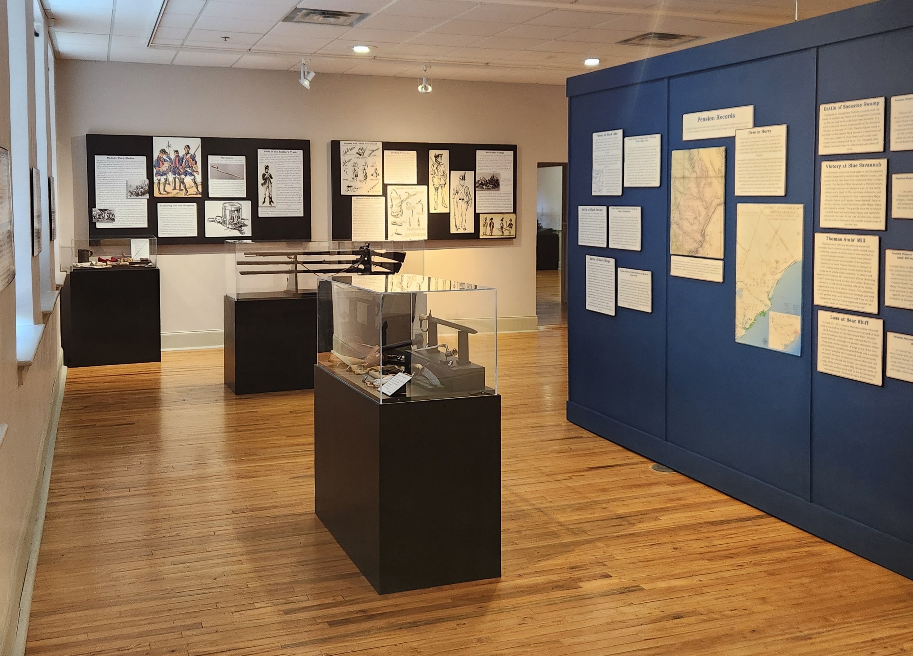Revolutionary War exhibit inside Horry County Museum 