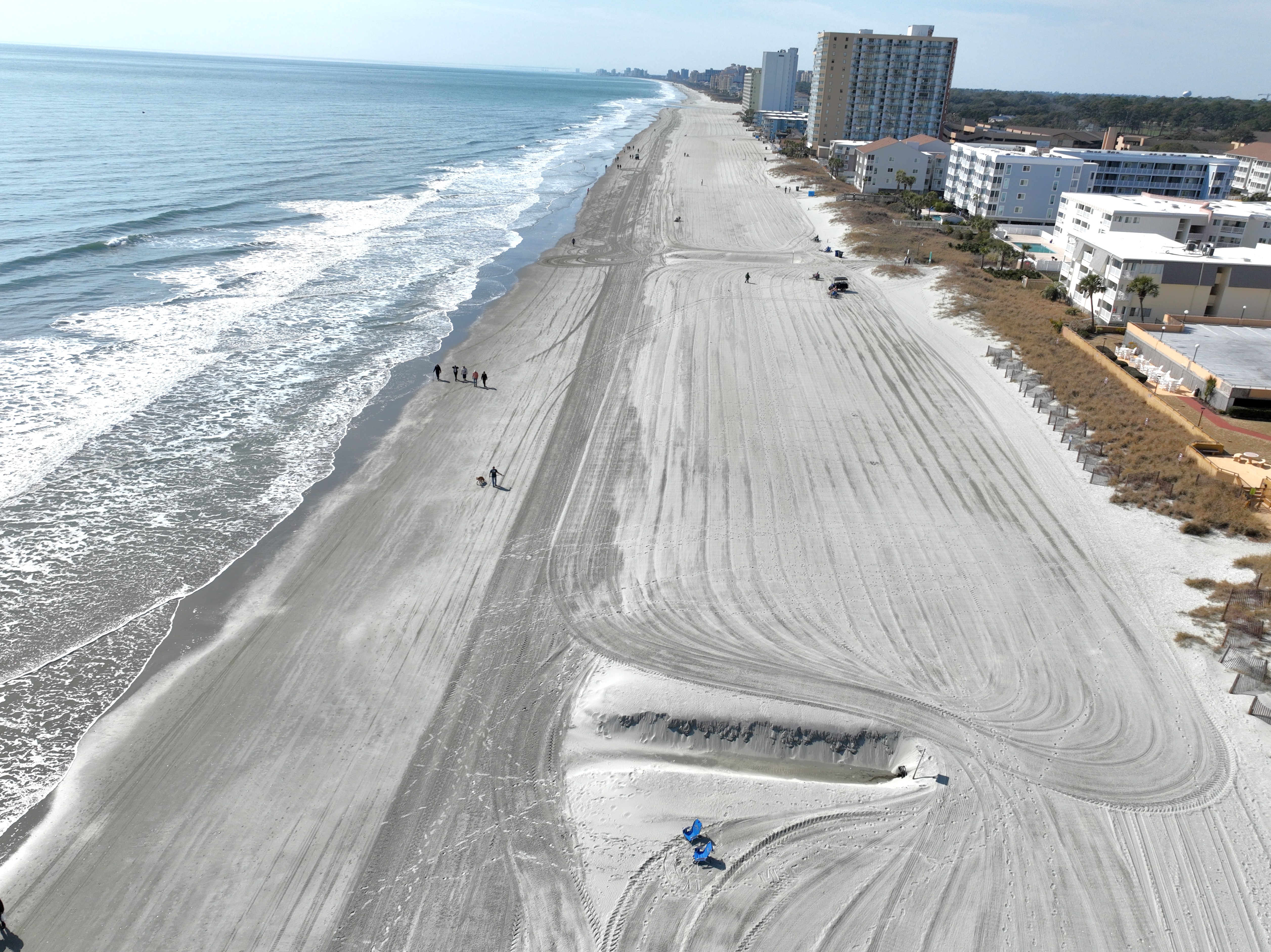 Aerial shot of section of Arcadian Shores due for renourishment 