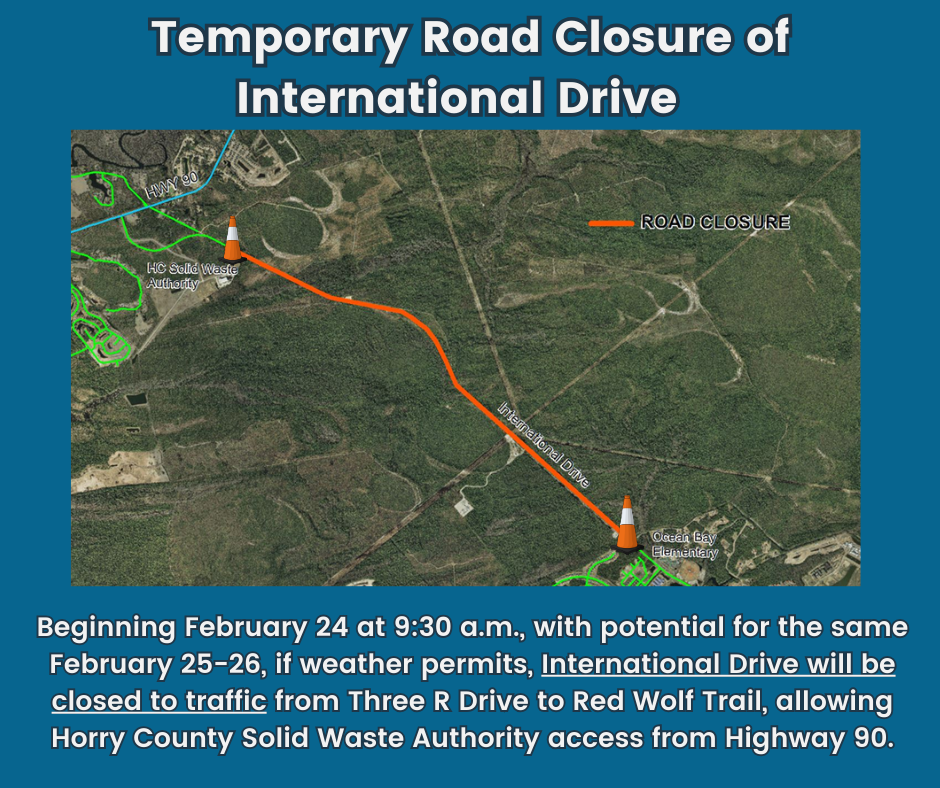 International Drive closure announcement. 