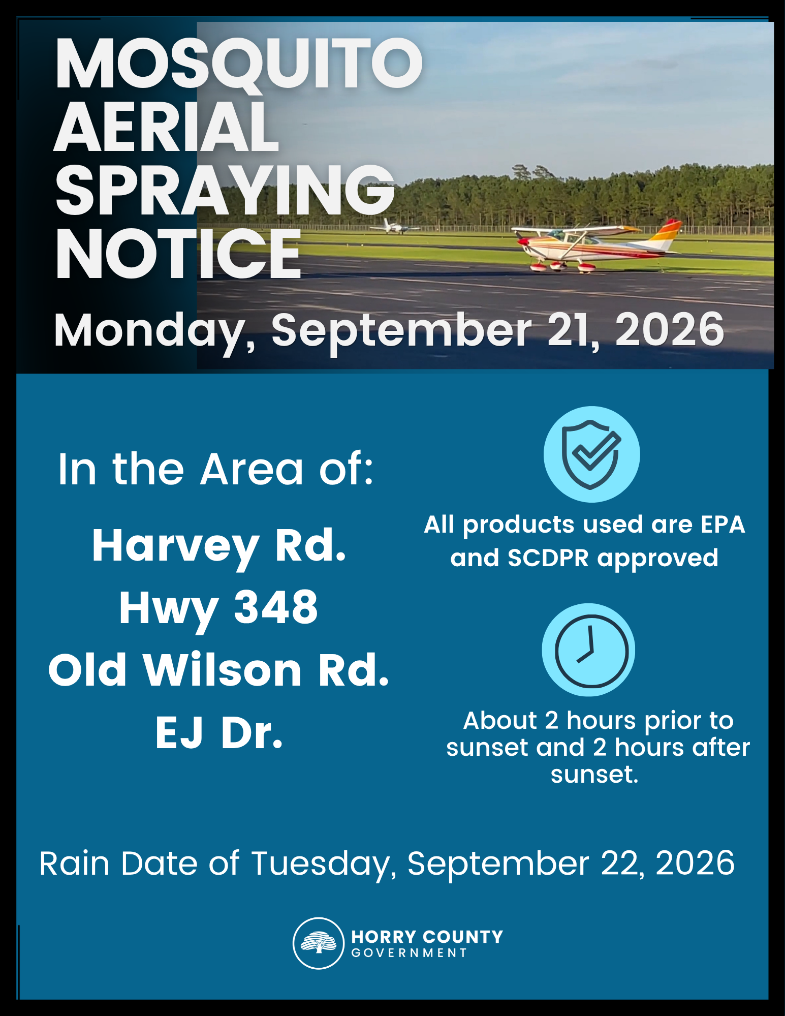 Notice of aerial mosquito spraying