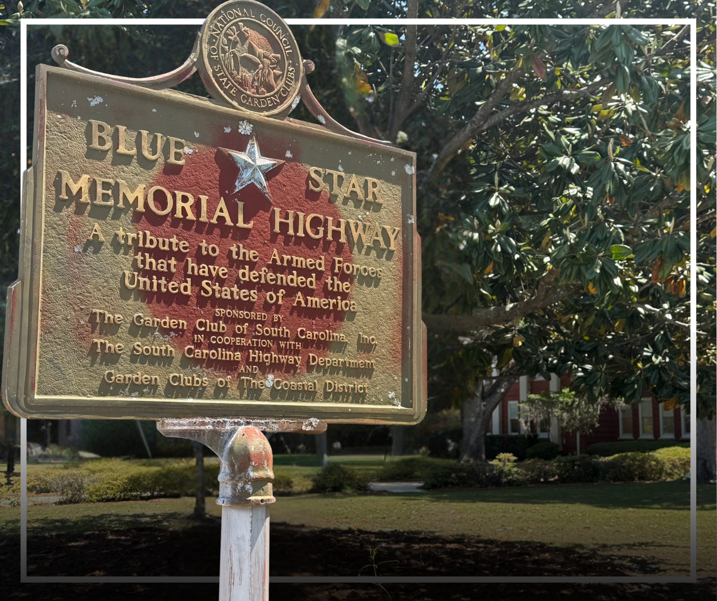 Visit the Blue Star Memorial Highway marker outside the Historic Horry County Courthouse 