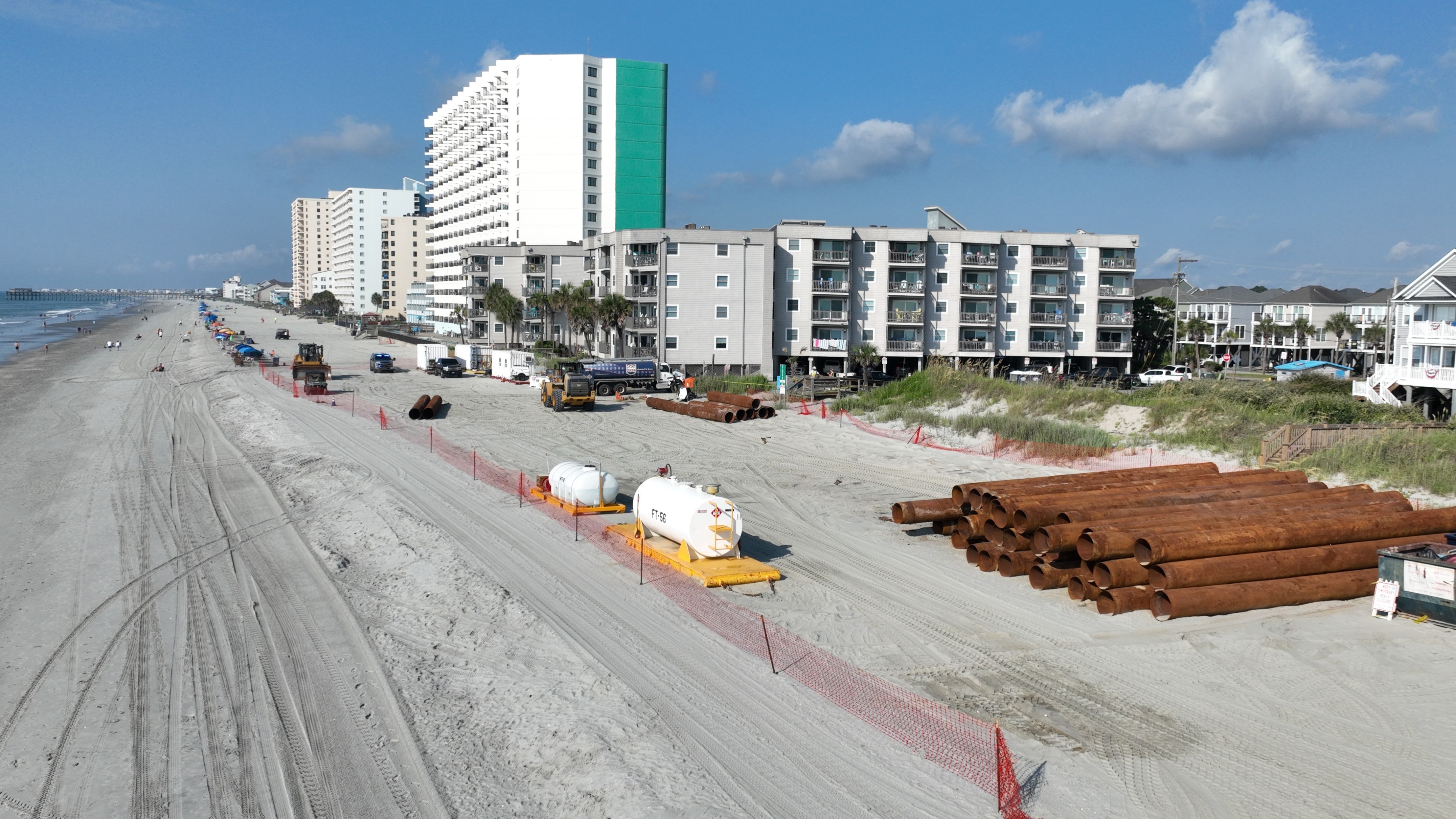 Construction equipment prepared for removal near Calhoun Drive 